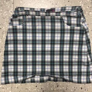 Blue and White Plaid Pencil Skirt